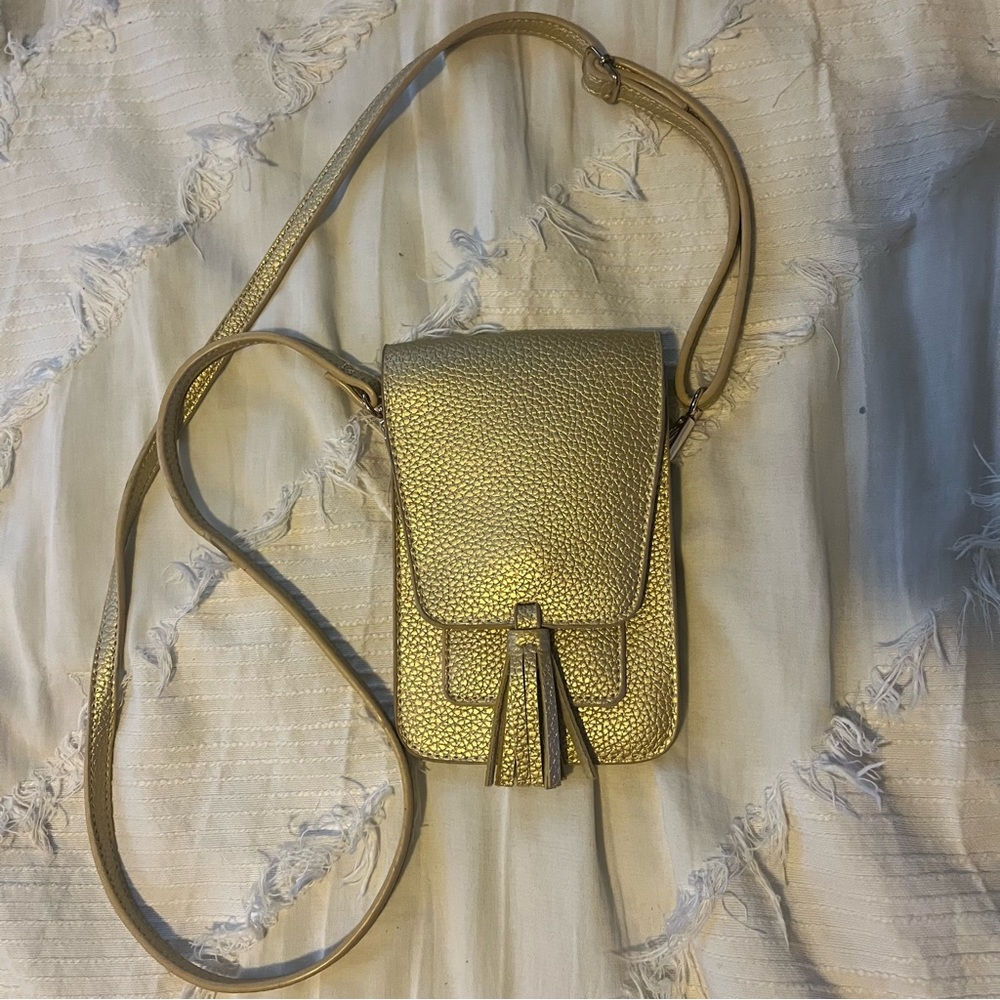 Gold Tassel Phone Crossbody Bag